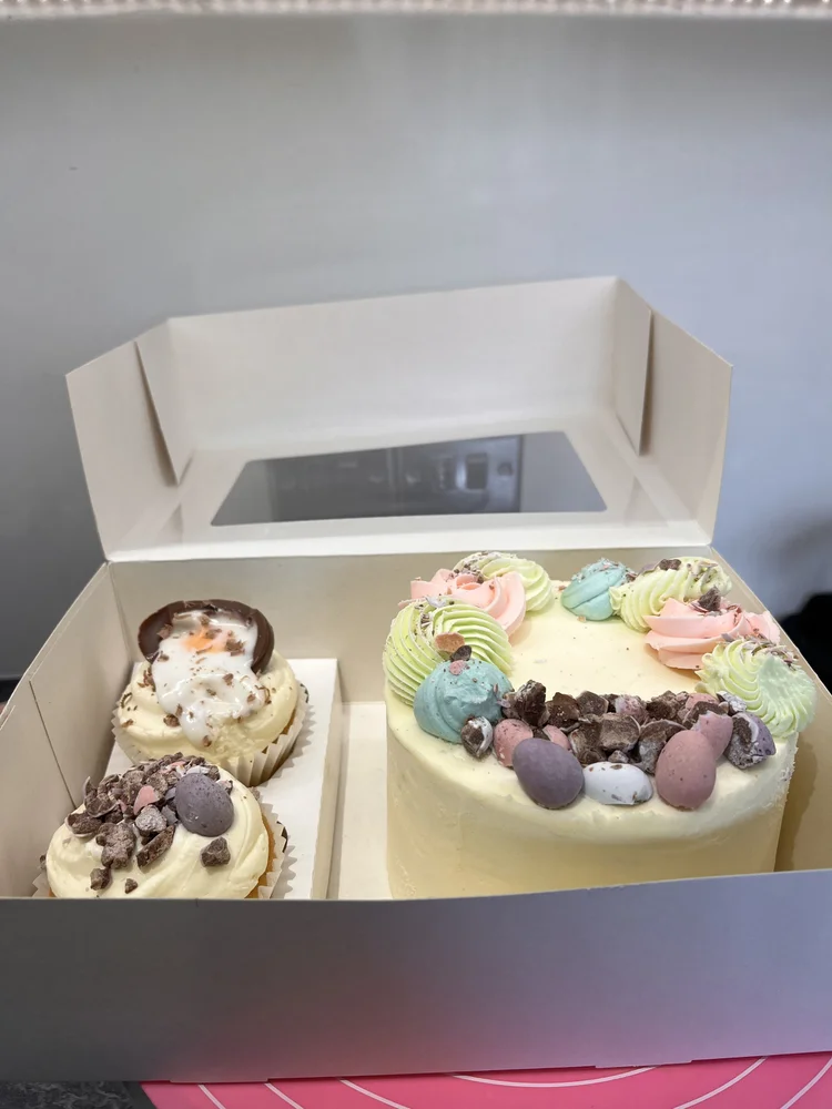 Easter themed bento box cake