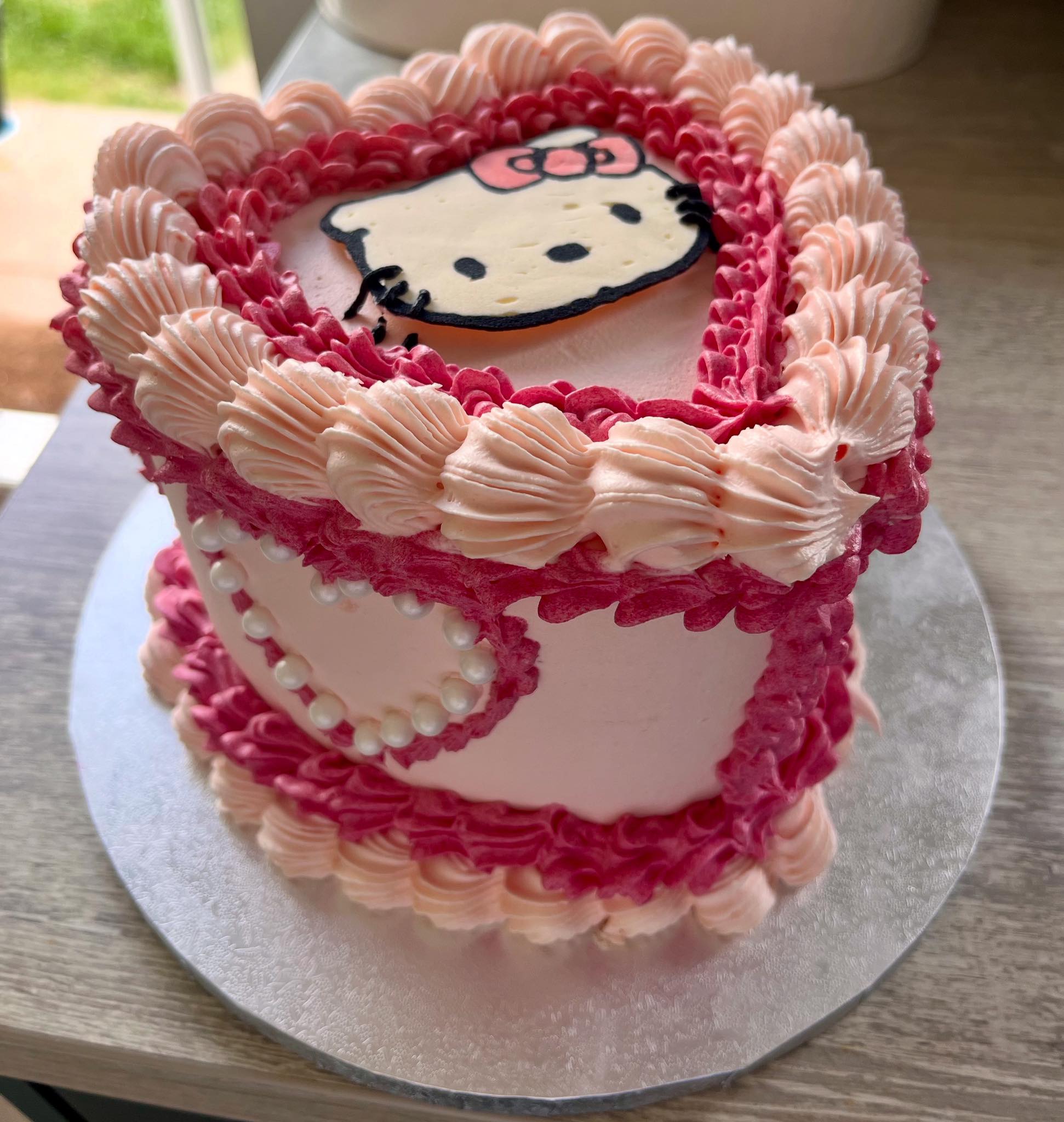 Hello Kitty themed birthday cake