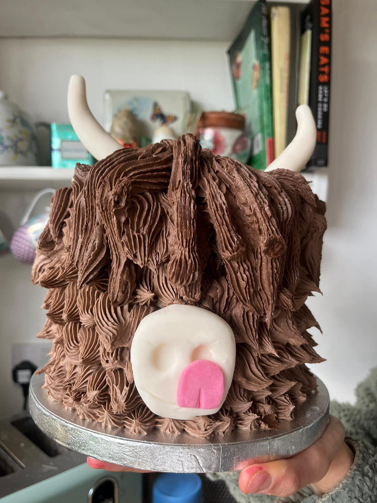 Highland cow themed birthday cake