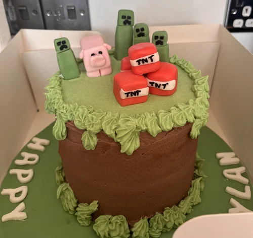 Full scene Minecraft birthday cake