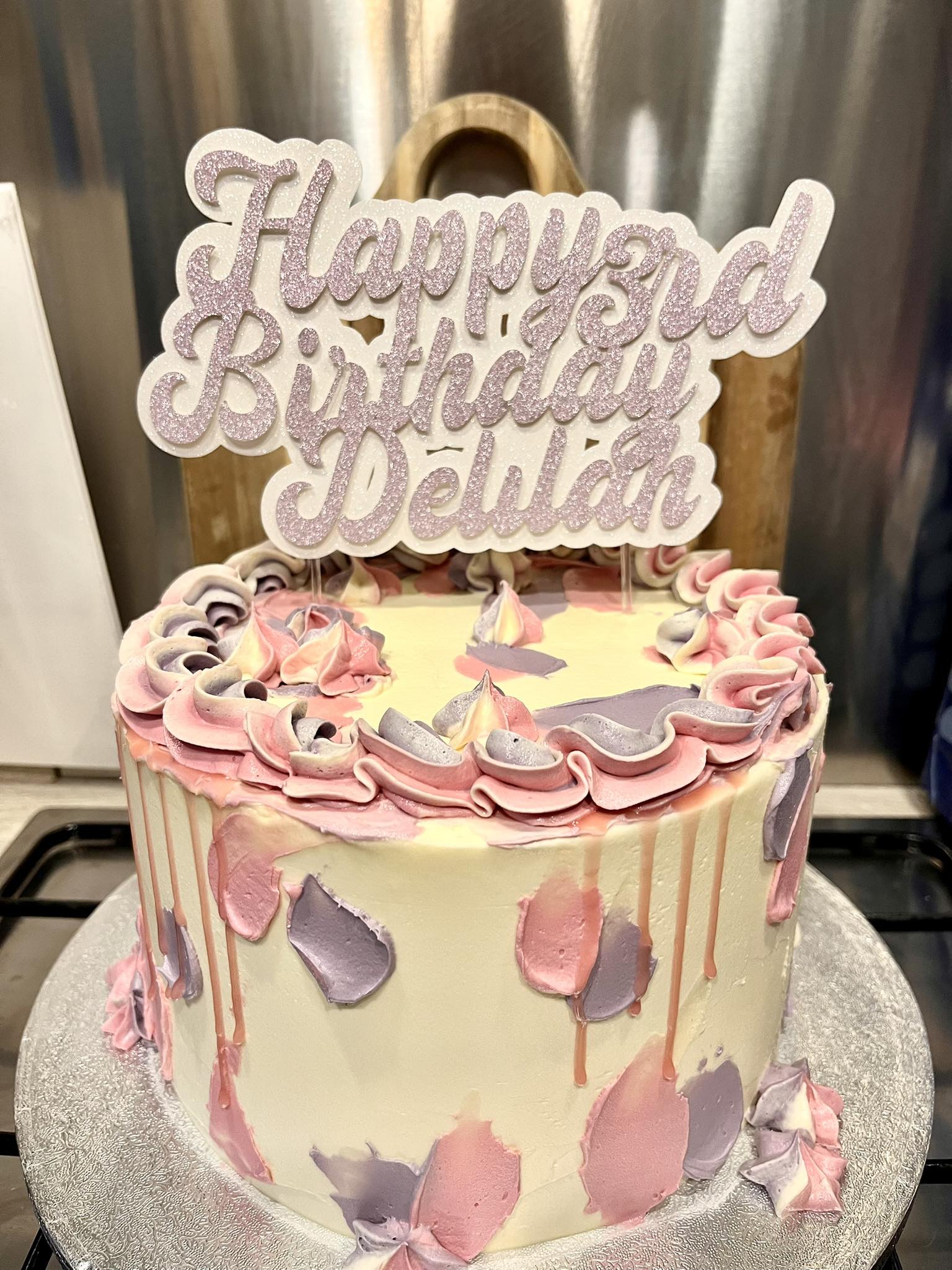 Soft pastel birthday cake