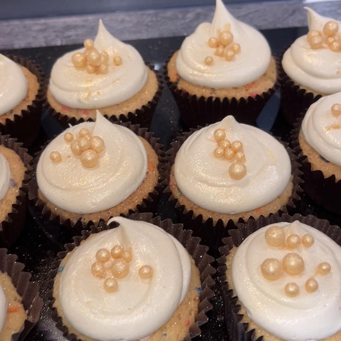 Cupcakes with gold decorations